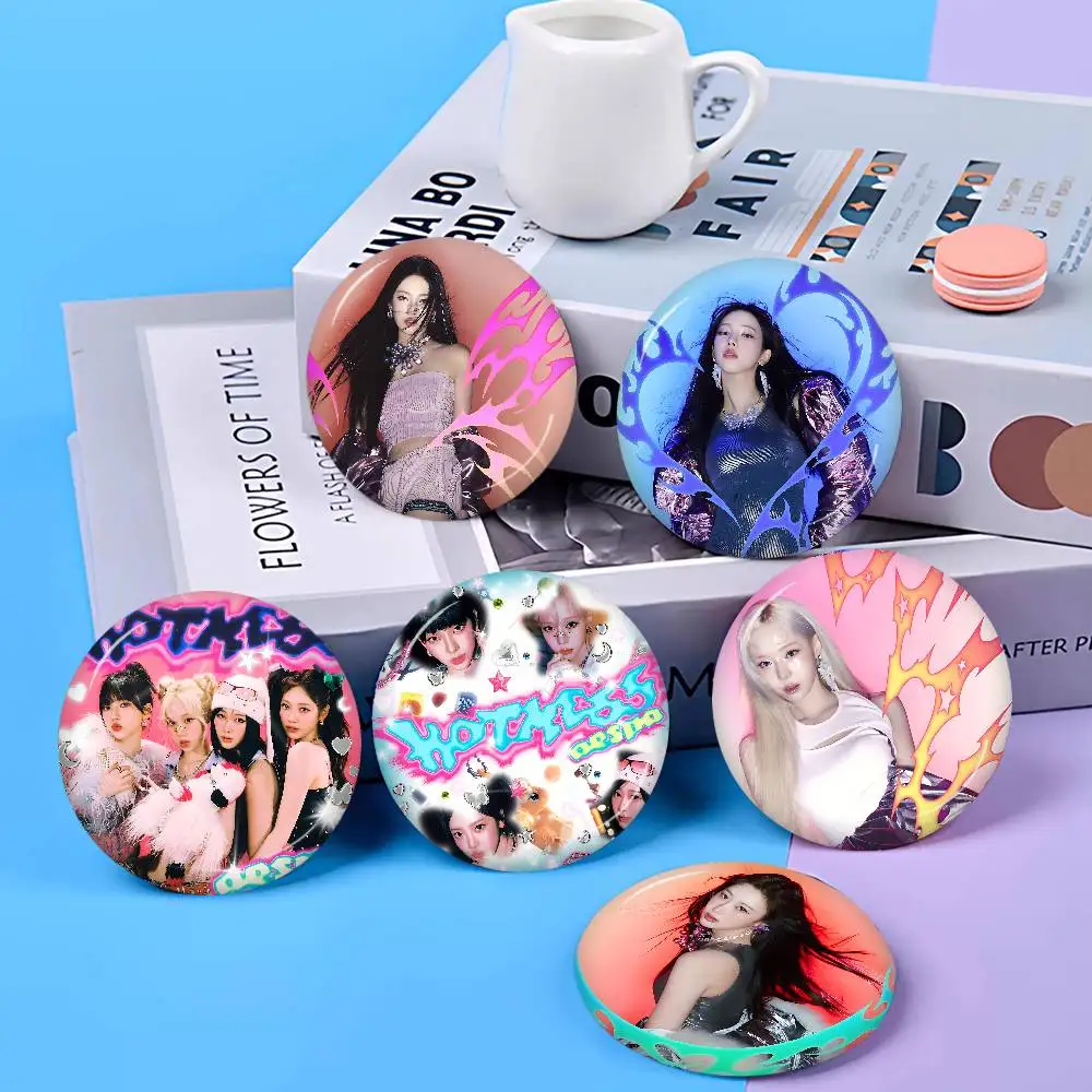 Korean Kpop Group A-Aespas 32/44/58MM Customizable Button Pins Cute Funny Creative Badge Jewelry Decor Gifts for Friends