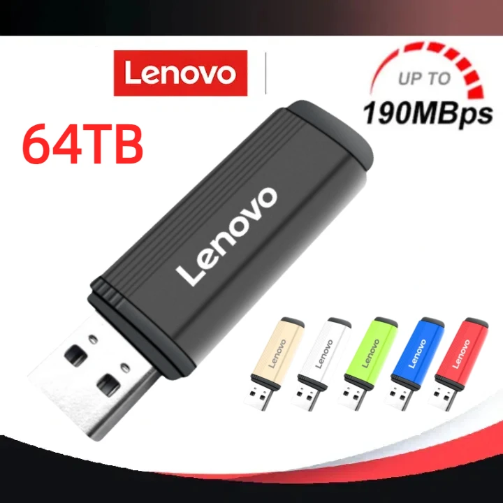 레노버 USB 3.0 펜 드라이브, 고속 전송 금속 SSD, 휴대용 U 디스크 플래시 드라이브, 메모리 USB 스틱, 16TB, 64TB, 4TB