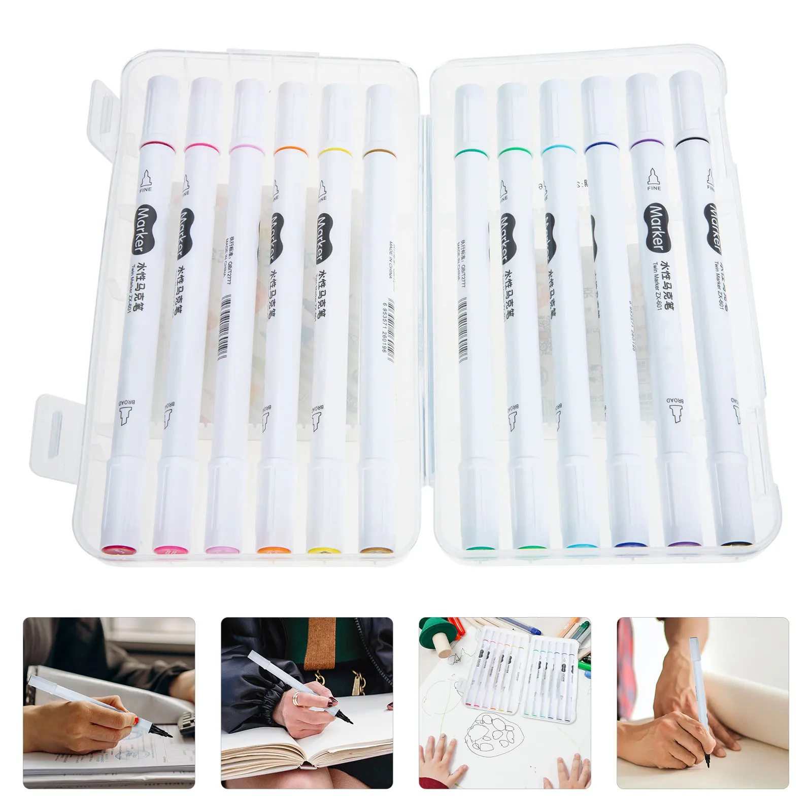 

Double Ended Marker Pen Lightweight Pens Paint Colored Brush Double-end Acrylic Portable Plastic School Supplies