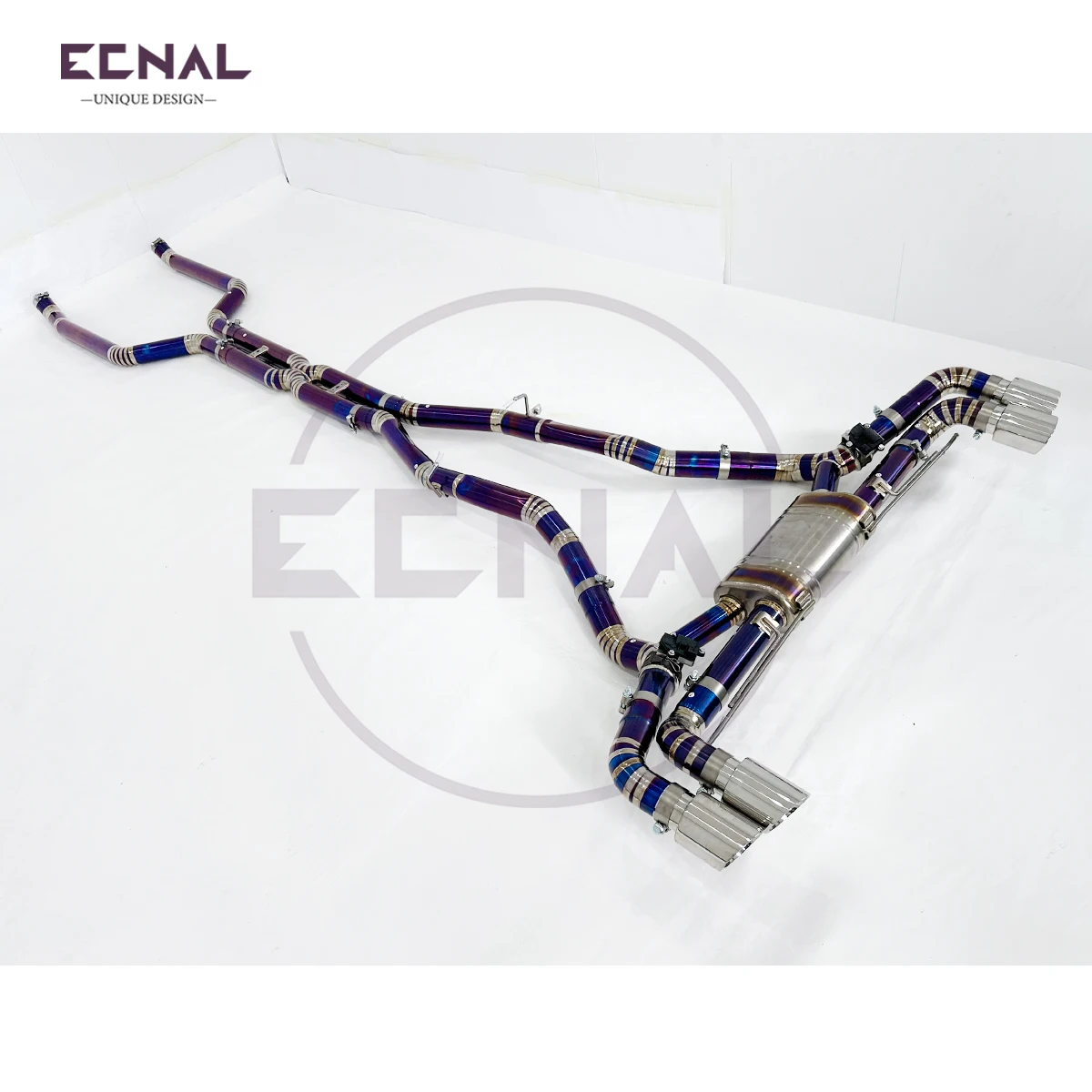 Ecnal Exhaust Titanium Alloy Catback with Valve Muffler High Performance Exhaust Pipe System for BMW X7 G07 M50i 4.4T