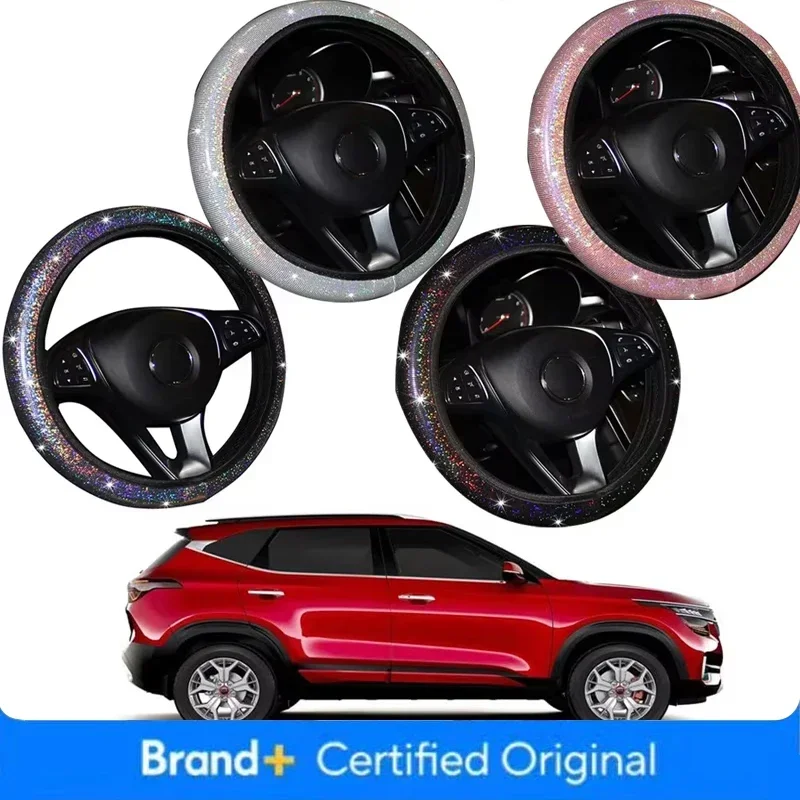 

38CM Car Steering Wheel Cover Diamond Wheel Cover for Women Steering Wheel Cover Universal Anti-Slip Car Styling Accessories