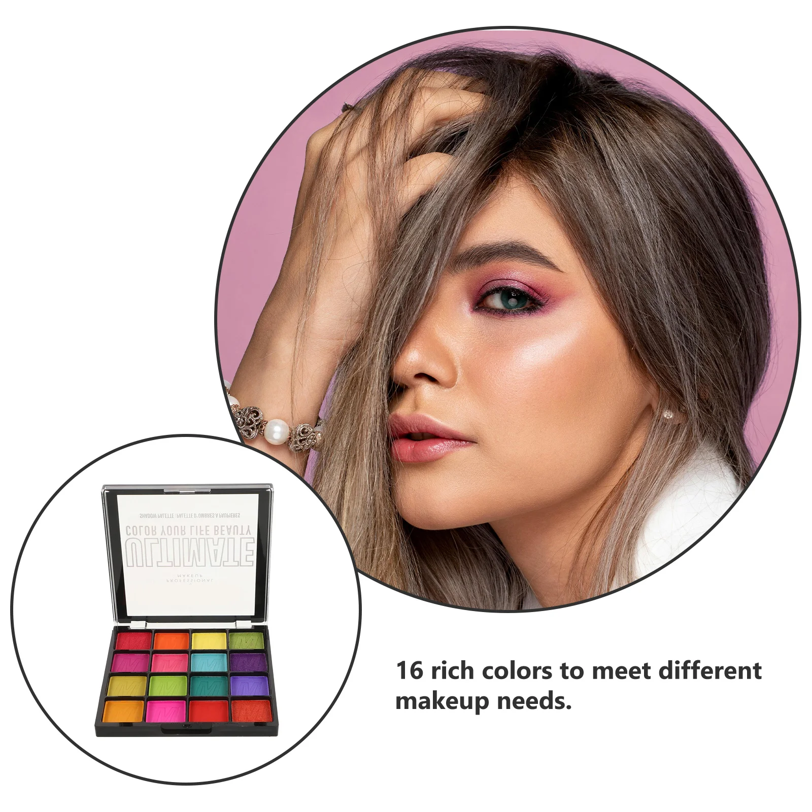 พาเลทอายแชโดว์ 16 สี กันน้ำ เนื้อแมท กลิตเตอร์ ประกายมุก สีสันสดใส สำหรับเทศกาลฮาโลวีน