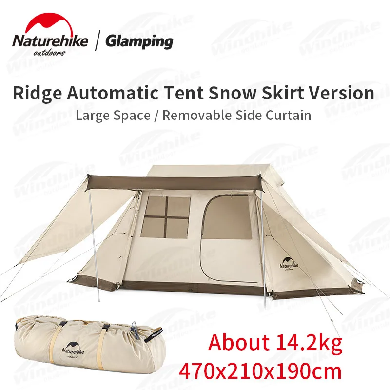 Naturehike Village-Ridge Automatic Tent With Snow Skirt Outdoor 3-4 Persons Portable Storage Breathable Windproof Large Space