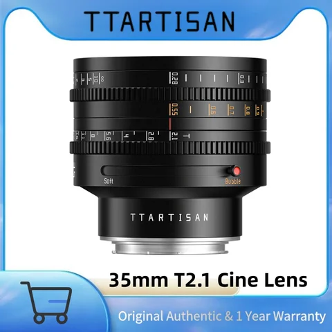 TTArtisan 35mm T2.1 풀프레임 시네 렌즈 와이드 앵글 듀얼 보케 소니 E 니콘 Z 라이카 L 캐논 RF 후지 X 미러리스 카메라용