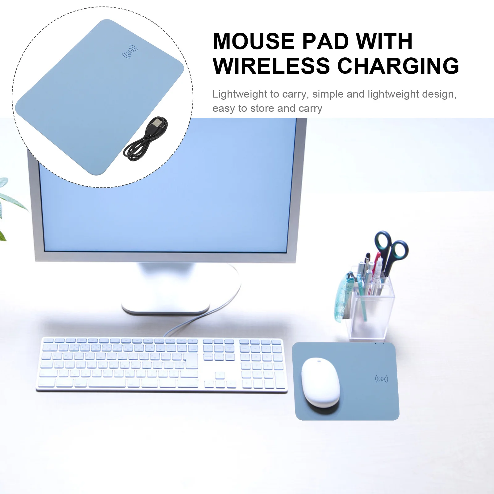 

Wireless Charging Mouse Pad 15W Fast Charge Gaming Mousepad Smooth Surface Anti-Slip Desk Accessories for Home Office Use
