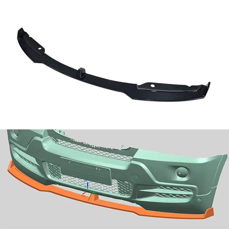Front Bumper Spoiler Lip For BMW X5 E70 Standard 2006-2009 Pre-Facelift Gloss Black Lower Splitter Protector Blade Body Kit