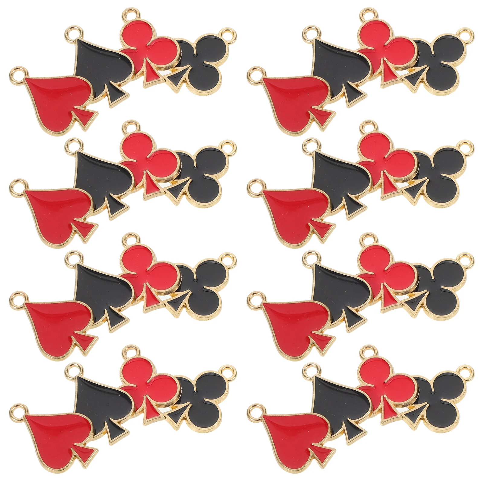 

40Pcs Alloy Playing Card Pendant Charms Spade Club Heart Diamond Shapes for DIY Earrings Bracelets Necklaces Jewelry Making