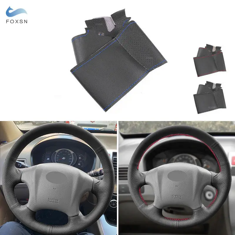 Perforierte Mikrofaser-Leder-Lenkradabdeckung zum Handnähen, dekorativ für Hyundai Tucson 2006 2007 2008 2009 2010–2014