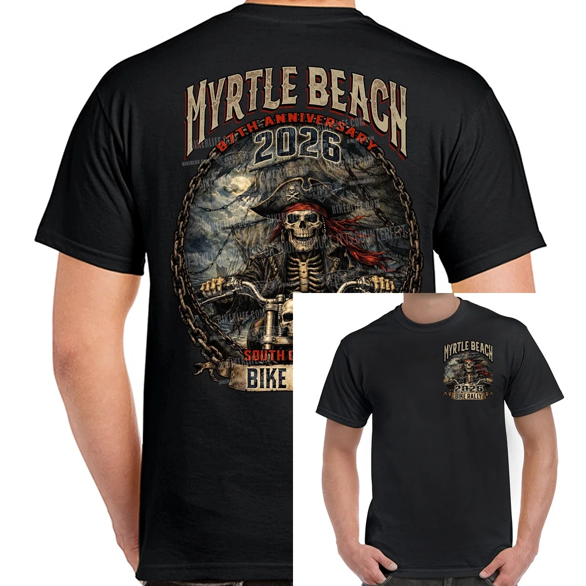 T-Shirt 2026 Myrtle Beach Bike Rally Pirate Storm Graphic Printing High-end Luxury Unisex Style Both of Men and Women