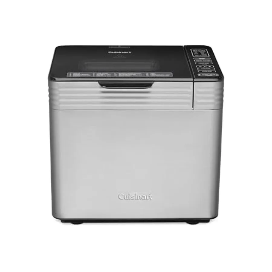Bread Maker Machine for home baking, stainless steel body, silver color, 16 menu programs and 2-lb loaf capacity