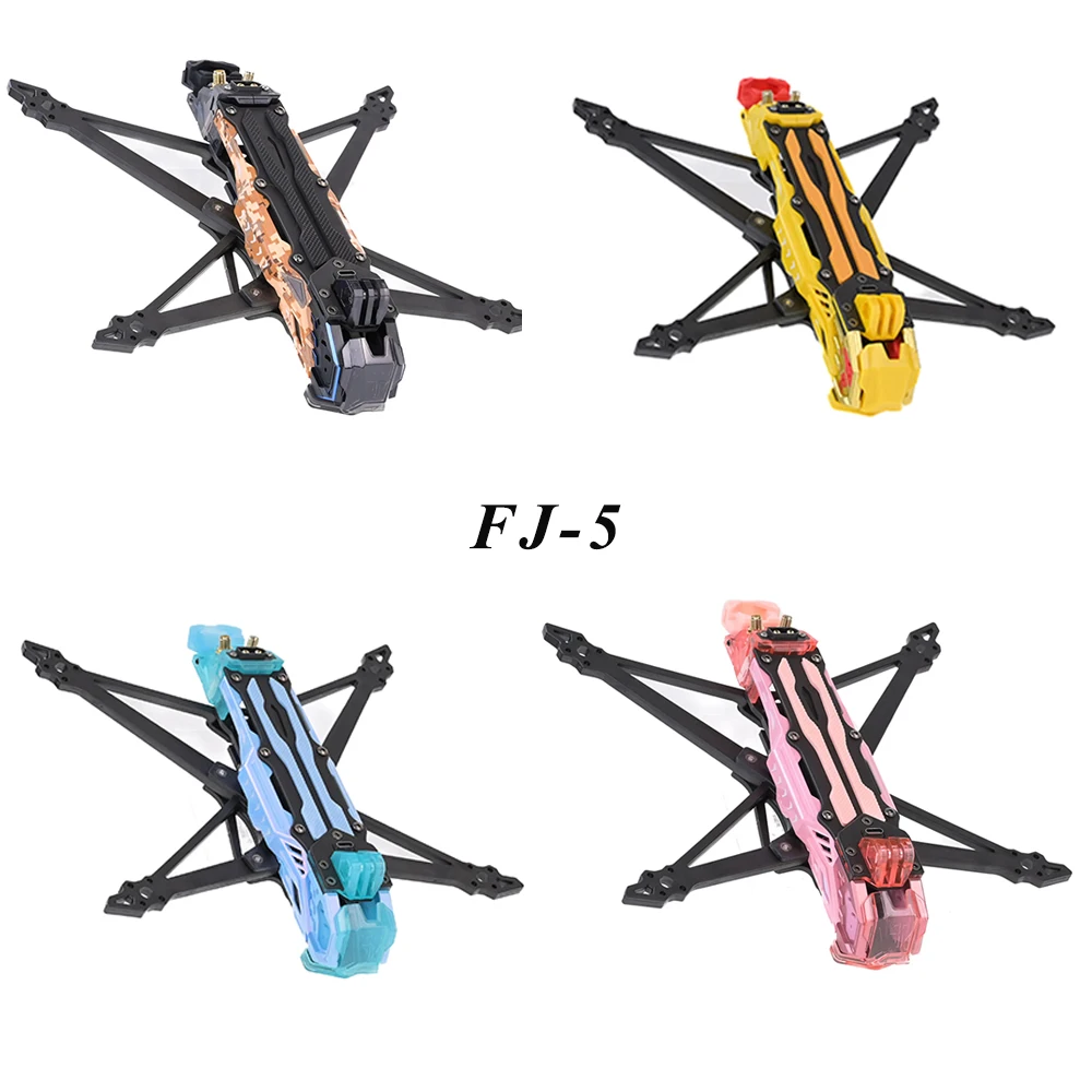 TJRC FJ-5 5-Inch Racing Drone Frame, Novel Design Colorful Side Plate with LED Light Strip, Durable FPV Quadcopter