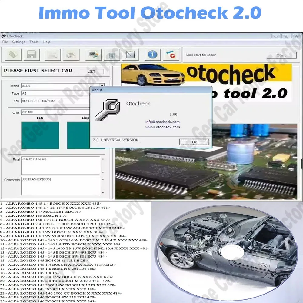

Immo Tools Otocheck 2.0 obd2 scanner Immo Tool Cleaner Advanced Immo Repair System for Immobilizer Otochecker Software OTO Check