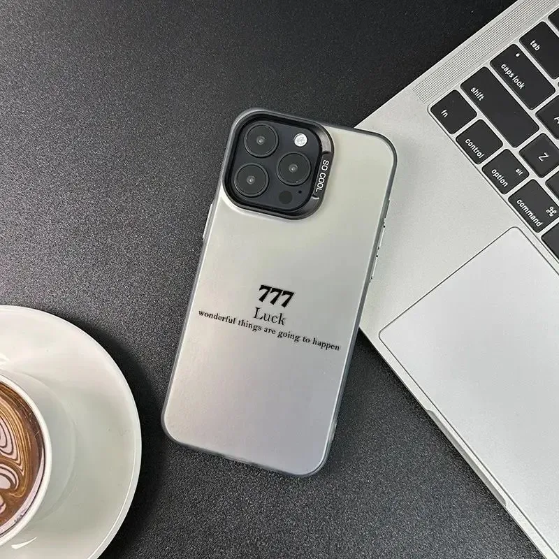 

777 Digital Design phone case for iPhone 17 16 15 14 13 12 11 Pro/ Max/Plus shock-proof rear cover anti-fingerprint