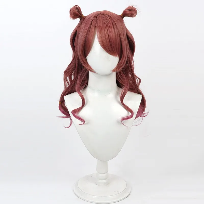 شعر مستعار Idolmaster Gakuin Hanami Saki التنكري ذو لونين متدرج متكامل صغير جديلة هدية الهالوين