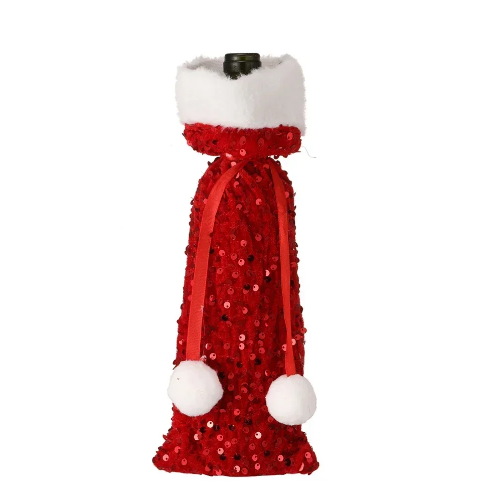 

Drawstring Closure Wine Bag Holiday 36*7cm Christmas Wine Bottle Cover Drawstring Closure Festive Design Cover