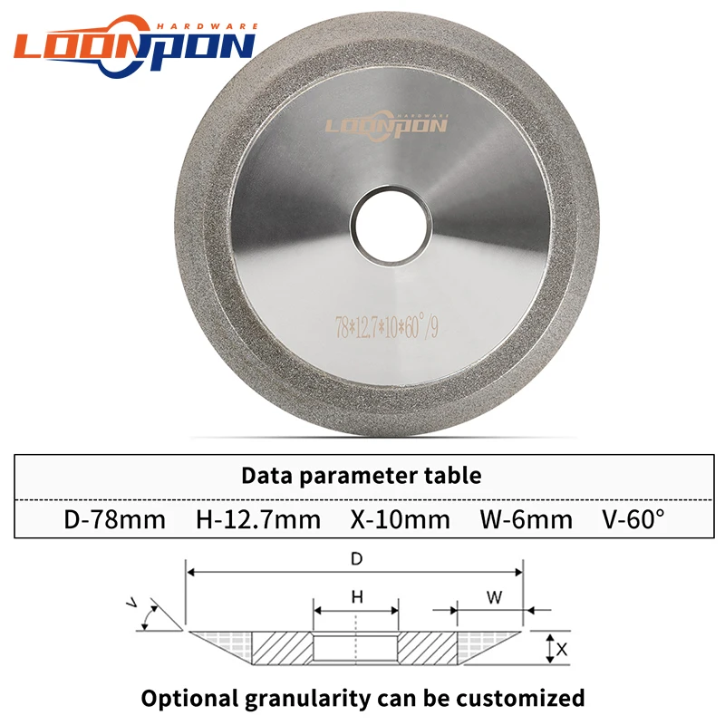 Loonpon Diamant-Schleifscheibe, Schleifscheibe, Schärfschleifer, Kreise für Hartmetall, Metall, Wolframstahl, Fräser – Detail 6