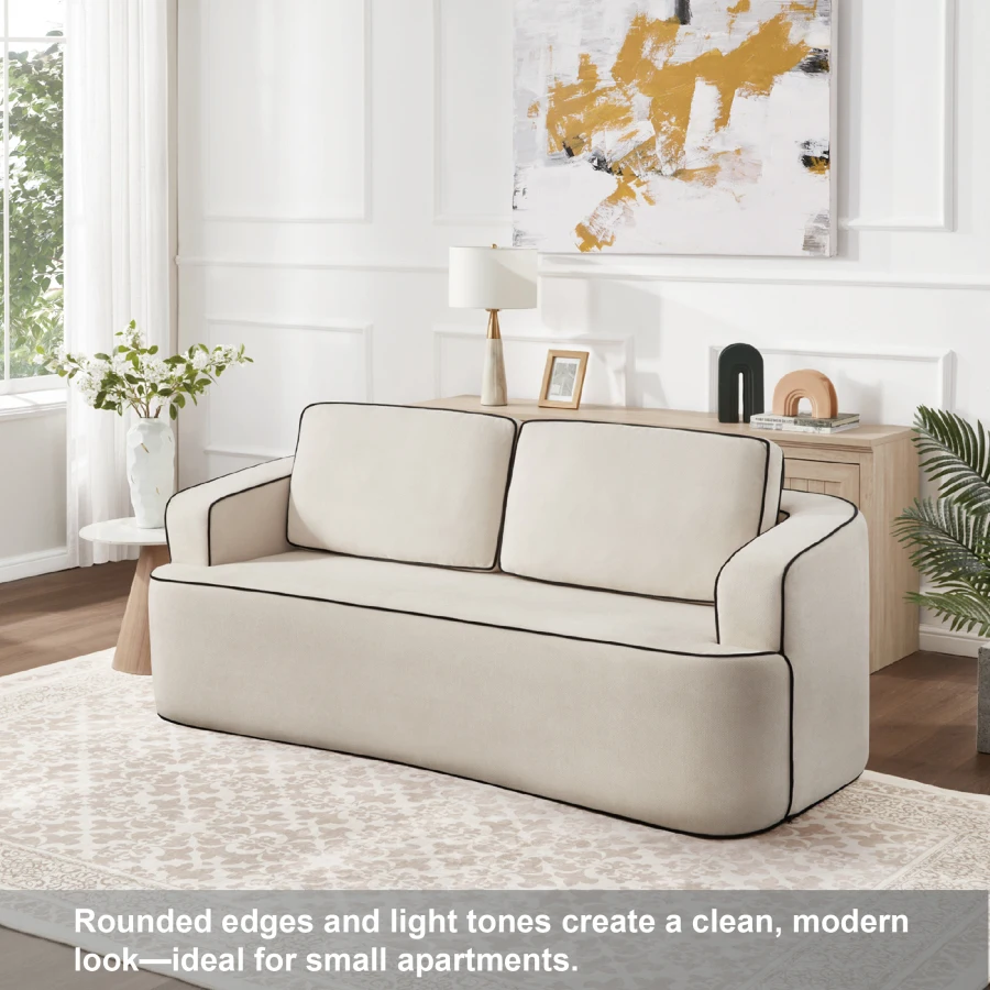 Integrated handrail double seating layout, saving space while comfortably accommodating 2 people, suitable for studio apartment