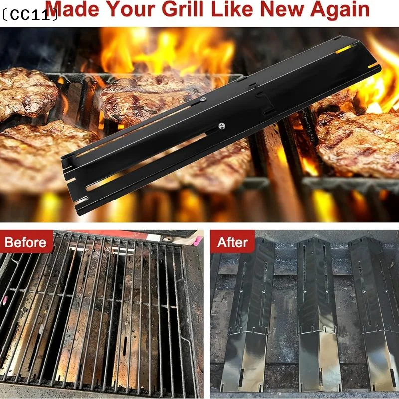 1 Par de Placas de Calor para Parrilla de BBQ, Cubierta Ajustable para Quemador, Placa de Acero para Parrilla de BBQ al Aire Libre, Ideal para Senderismo y Jardín〔CC11〕