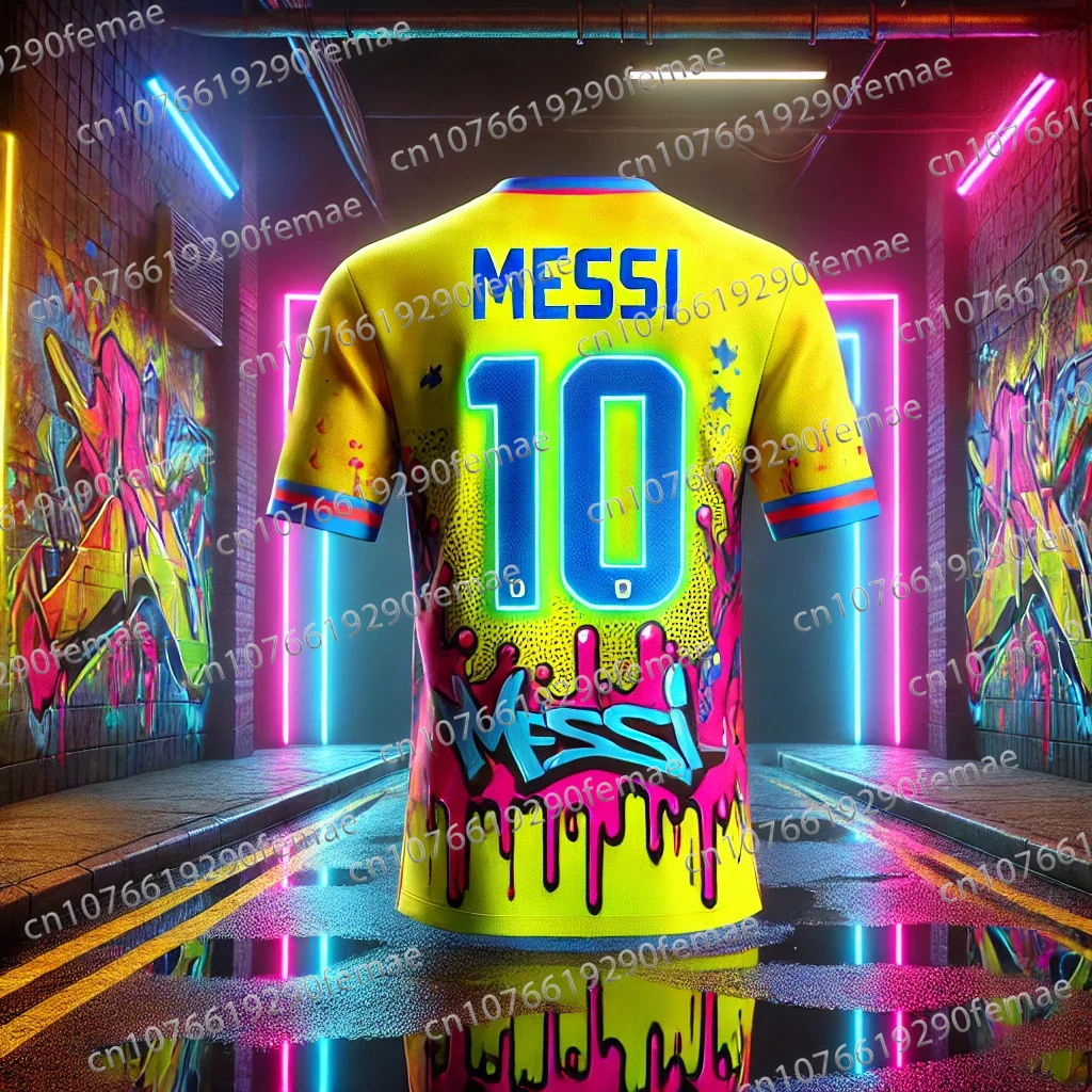 NEW Messi Fashion Graffiti Element Printed Pattern Men's Sports T-shirt Daily Outdoor Comfortable Breathable Jersey