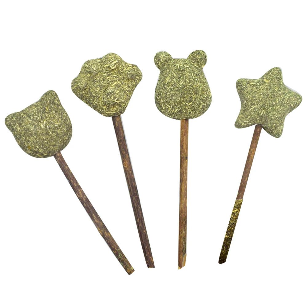 

4PCS Catnip Indoor Lollipops Catnip Ball Cats Kitten Treat Bamboo Cat Digestion Snack Cat Candy Snack Toy