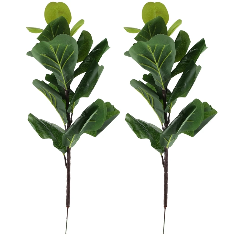 Hot Artificial Plants Fiddle Leaf Fig Faux Ficus Lyrata Tree Fake Green Bushes Greenery For Garden Porch Window Box Decor