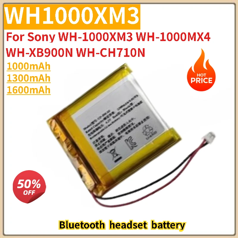 

100% New High Capacity WH1000XM3 Battery 1300mAh for Sony WH-1000MX4 WH-XB900N WH-CH710N Bluetooth Headset Battery
