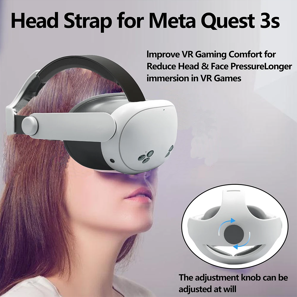 Tali kepala yang dapat disesuaikan untuk Meta Quest 3S ikat kepala pengganti tali kepala elit untuk Meta Quest 3S tali aksesori VR