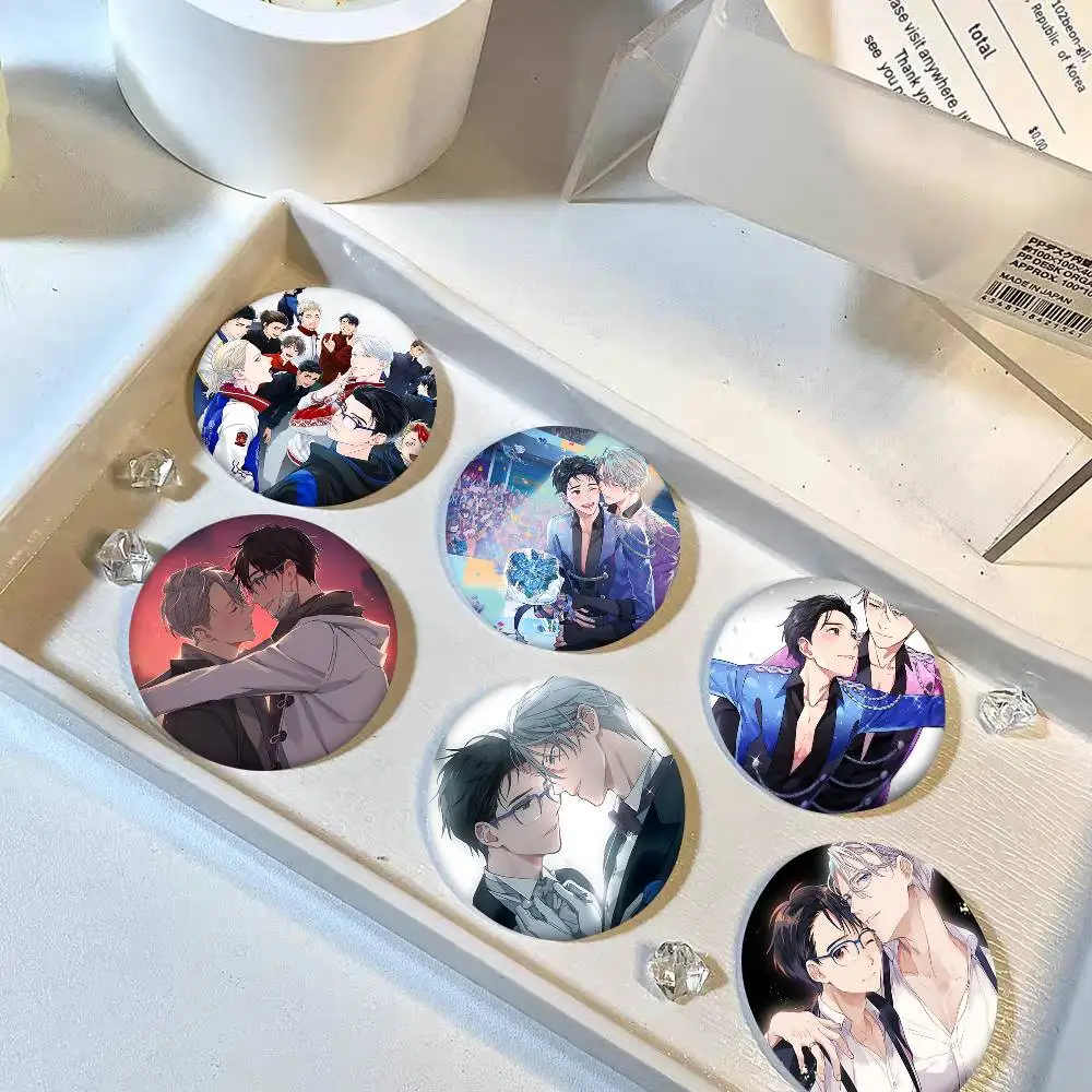 Anime Yuri On Ice Round Badge Creative Brooch Clothing Backpack Accessories Lapel Pin view 3
