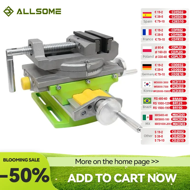 Allsome Morsa per trapano 2 in 1 Morsa per trapano Morsa per trapano Tavolo con base girevole Tavolo da lavoro composto in lega di alluminio