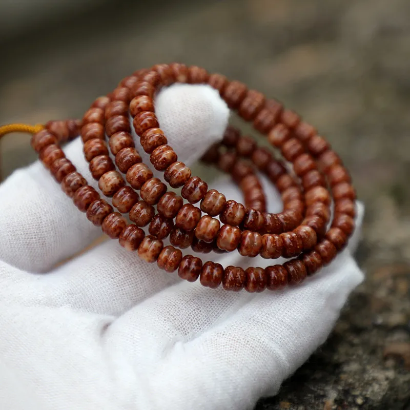 6*5 Red Skin Burger Pearlized Moon Bodhi Bracelet Women