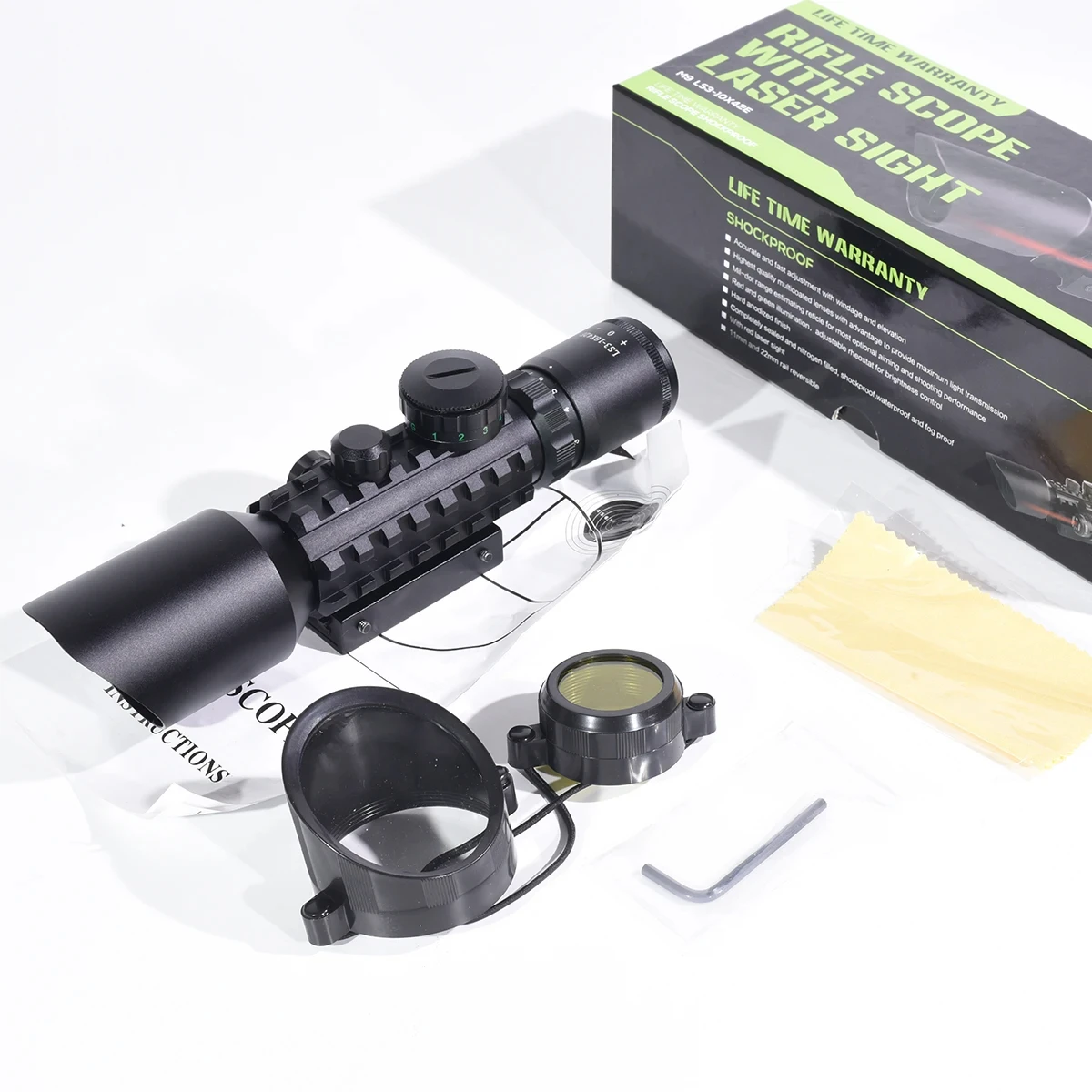 Tactical 3-9X26EG 3-10X42E Rifle Scopes W/Red/Green Lase Crossbow Reticle Optics Sight Airsoft Scope Hunting for 11/20mm Rail view 6