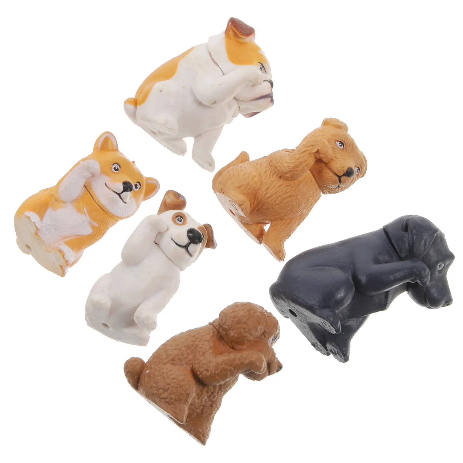 

6Pcs ABS Lightweight Adorable Standing Dog Figures for Kids Home Desk Decor Miniature Garden Flower Pot Decoration Dog Ornaments