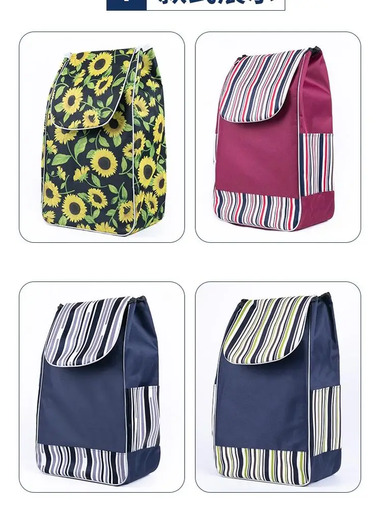 

New Ox Cloth Canvas op Cart Small Pull Car Lage Climbing Stairs Hand Pu Car Bag Portable cery op Cart