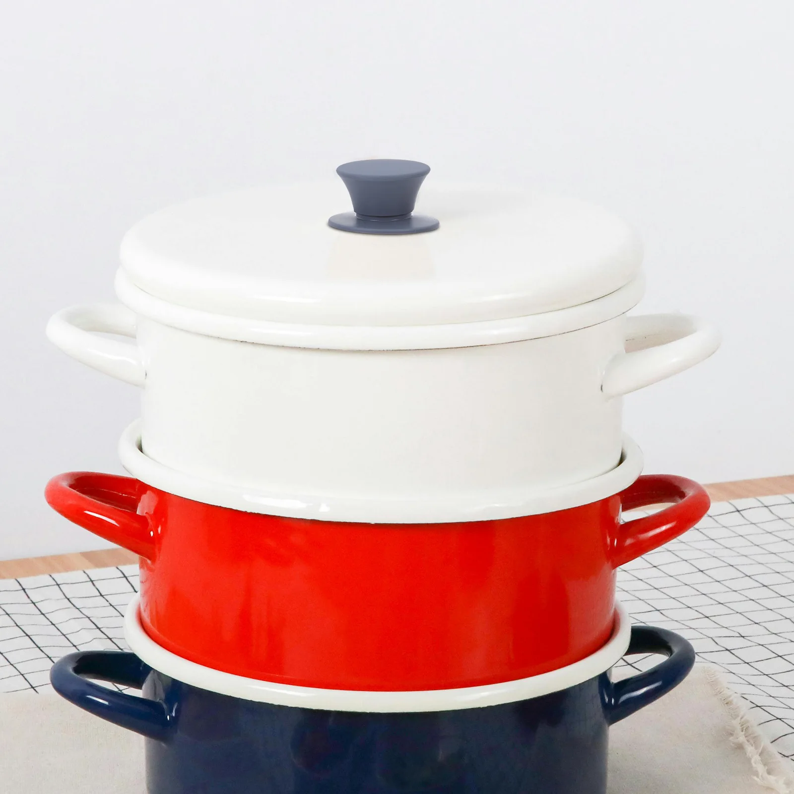 

2Pcs Silicone Handle for Cookware Replacement Grey Non-Slip Heat Resistant Pot Lid Knob Universal Fit Kitchen Essential