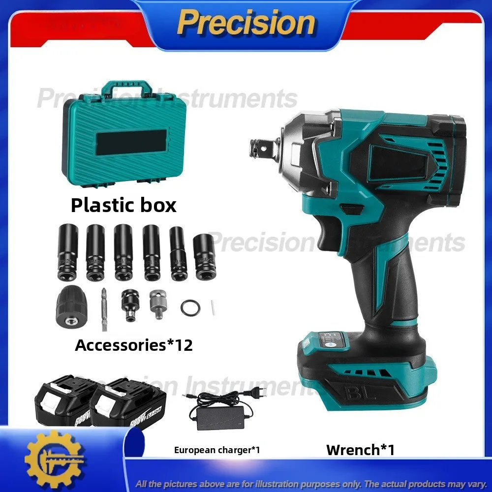 2026 Electric Impact Wrench High Torque Brushless Power Tool with LED Light Forward Reverse Function for Home Auto Repair