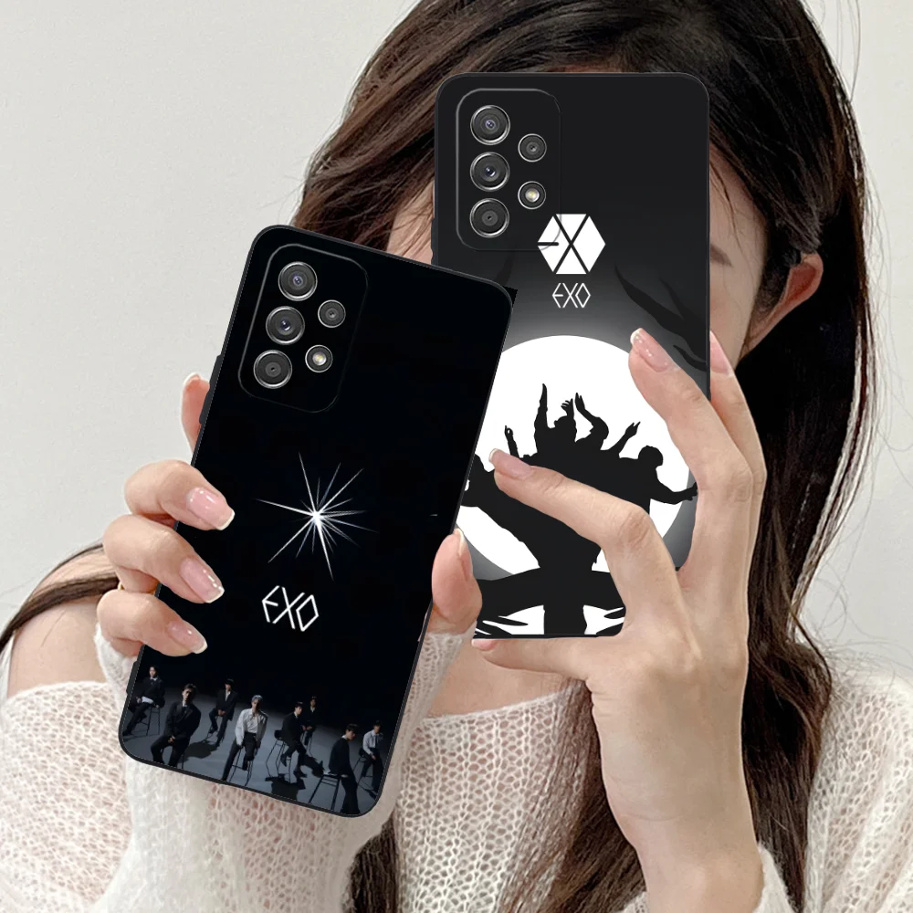 KPOP EXO Mobile Phone Case for Samsung Galaxy A73 72 71 70 55 54 53 52 35 34 32 23 14 13 5G Black Cellphones Smartphone Cover