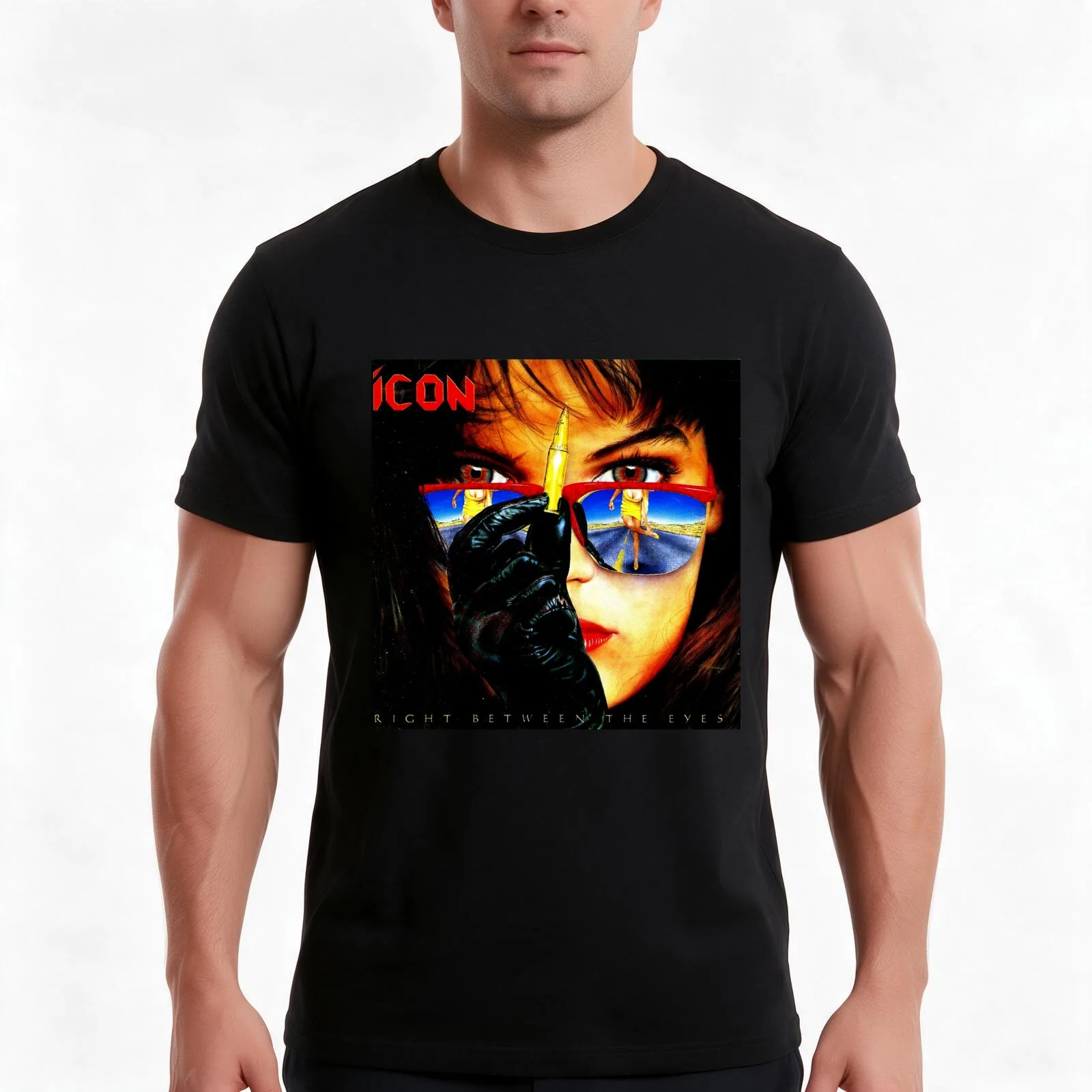 Icon - Right Between the Eyes T-Shirt Summer Casual Cotton Tee Oversized Streetwear Tops Vintage Graphic Print 100% Cotton