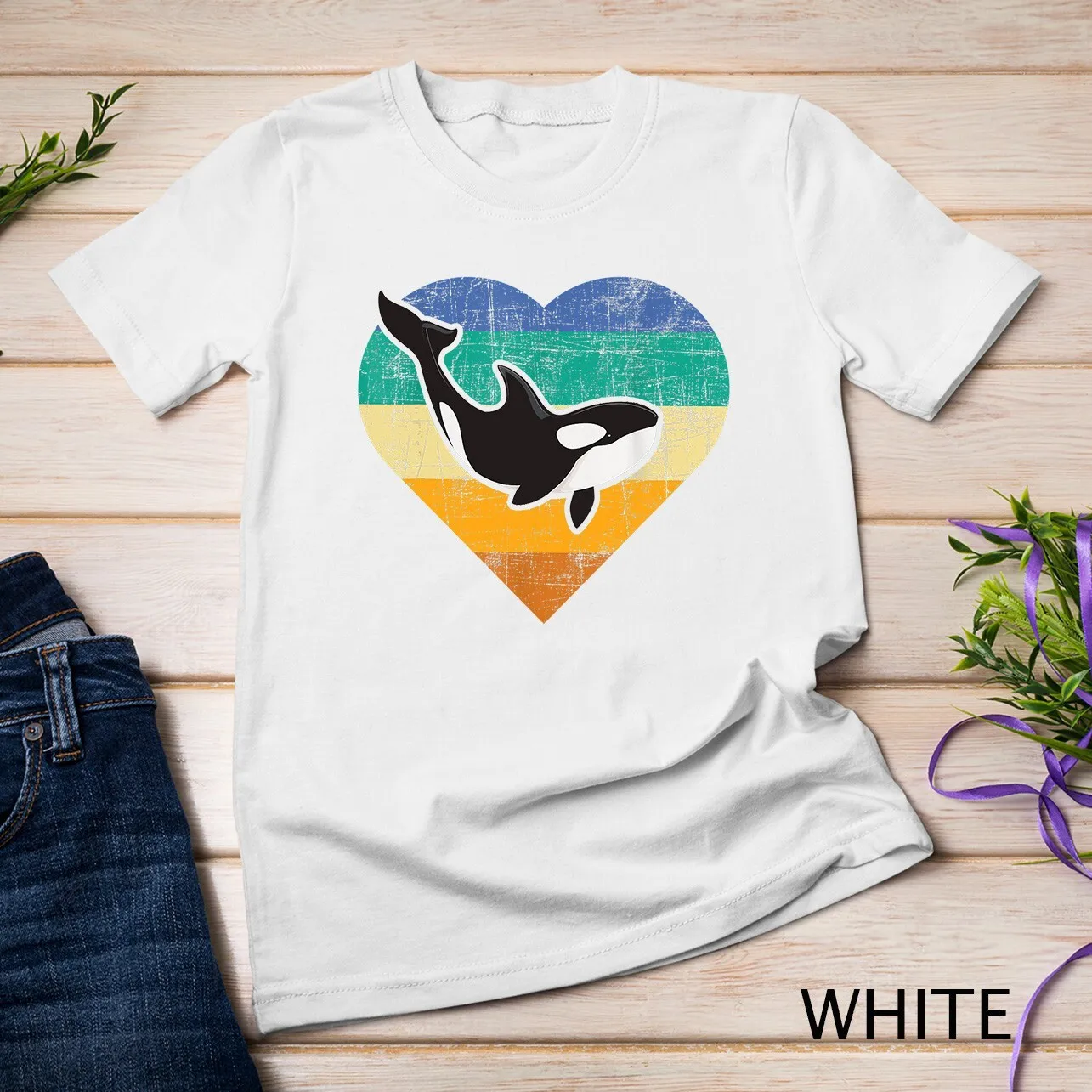 Orca Whale Heart - Whale Lover Marine Biologist Whales Unisex T-shirt