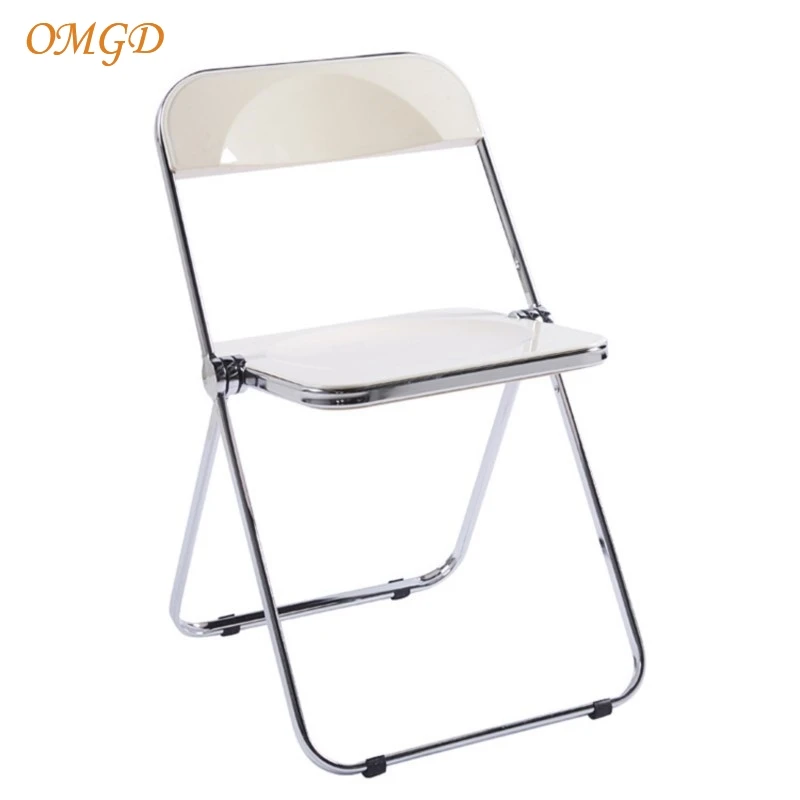 OMGD Folding Chair Office Conference Chair Leisure Restaurant Modern Backrest Chair Acrylic Transparent Table And Chair Set