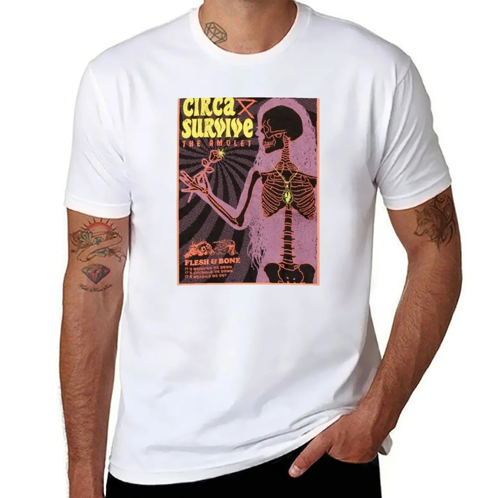 Circa-Survive-Flesh-and-Bone-Camiseta-Connection-Metal-hardcore-punk-pop-punk-rock-indie-Camiseta hombre camiseta verano