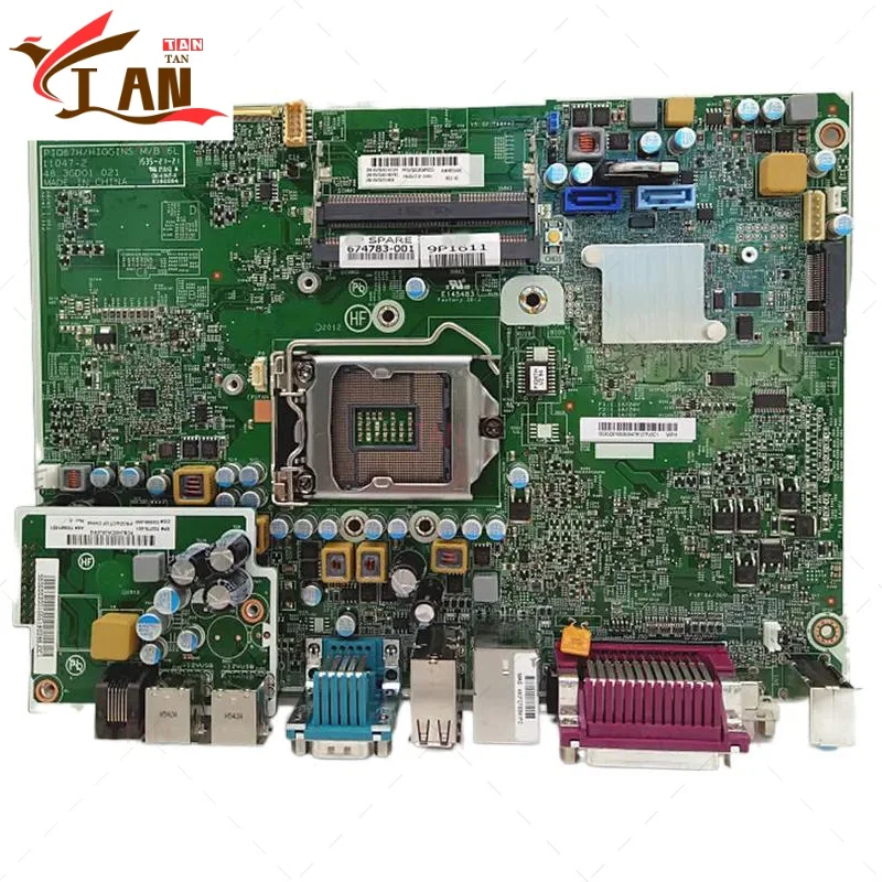 

674783-001 For HP RP7800 PIQ67H Motherboard 665793-002 48.3GD01.021 Mainboard 100%Work TAN