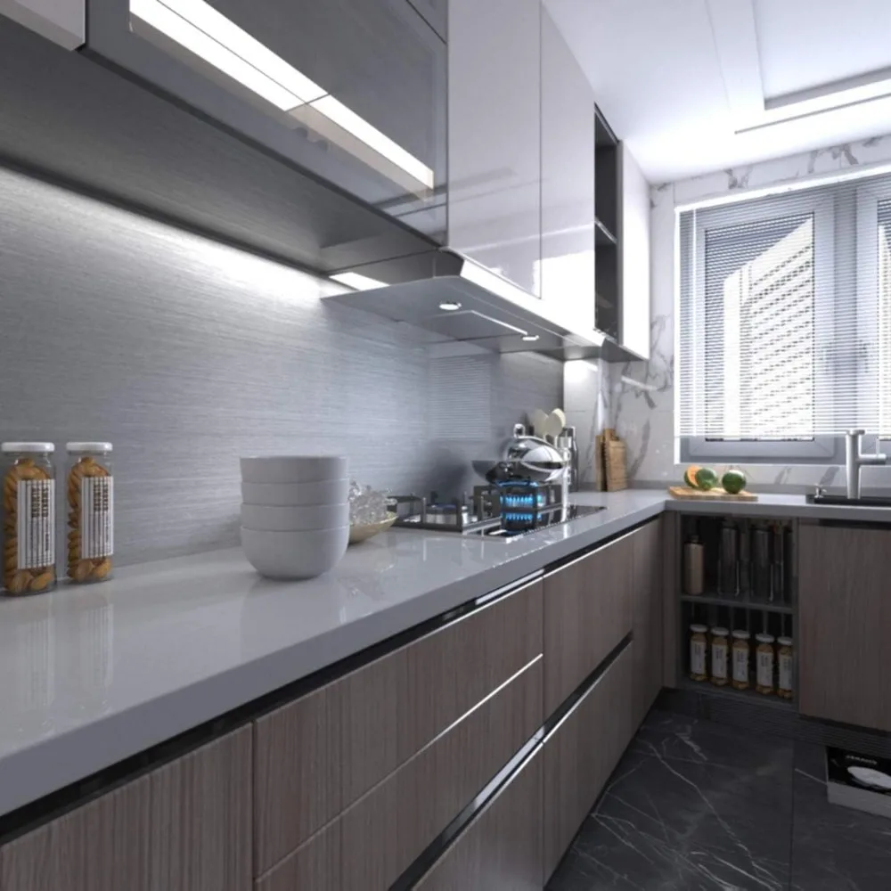 ورق اتصال من الفولاذ المقاوم للصدأ للأجهزة - عريض جدًا 31.5 × 354 ورق جدران من الفينيل المعدني الفضي قابل للتقشير واللصق