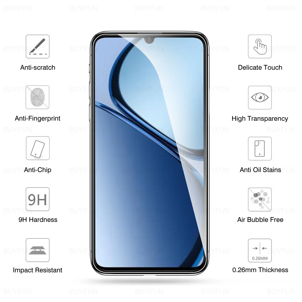 Tempered Glass For Realme C63 4G Screen Protector For Realme Narzo N63 RealmeC63 C 63 63c Safety Protective Film 6.65inches 2024