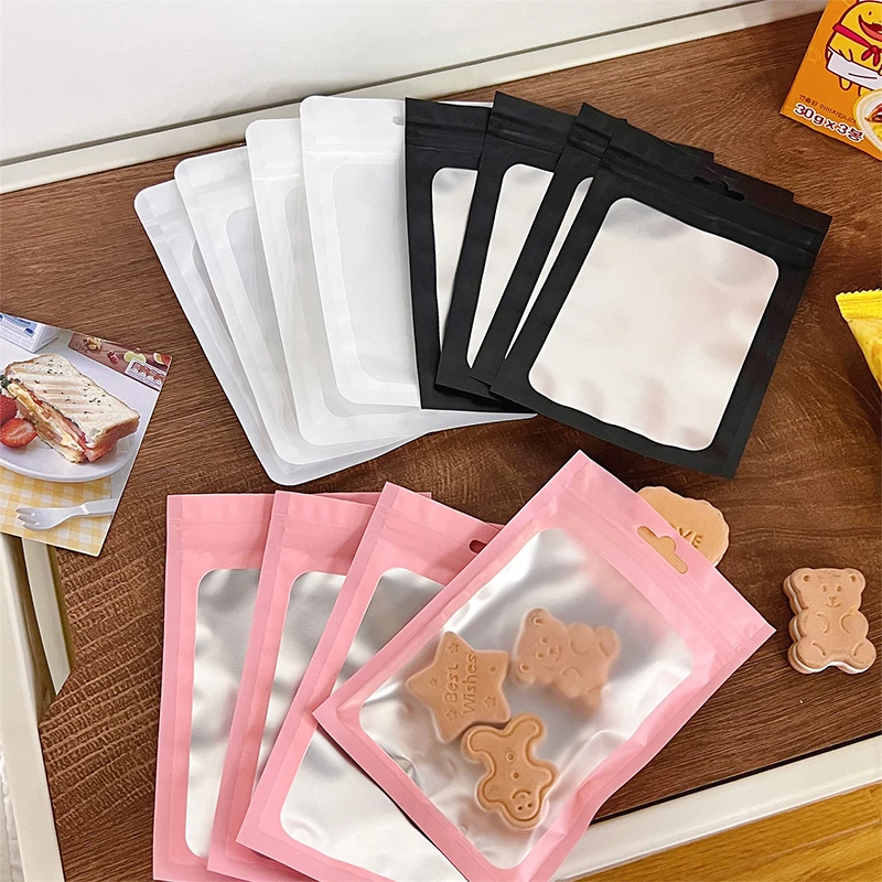 10PCS Card Photocard Storage Bag Color Matte Transparent Ziplock Bag Gift Packaging Bag Sticker Card Sleeve Packaging Bag