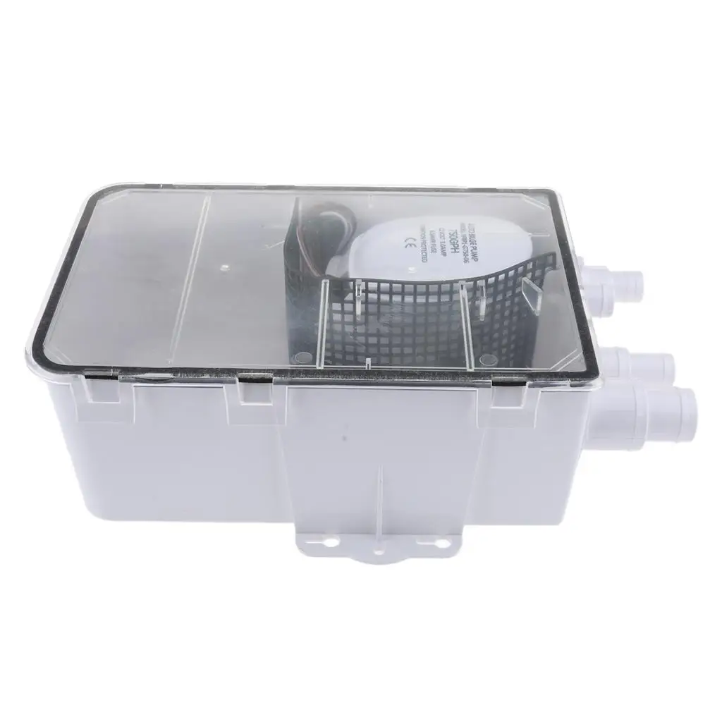 

Waste Water Shower Drain Container 12V Bilge Sump Pump System 600GPH Removable Filter Kit for Boat RV