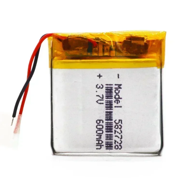 2 pièces.3,7 V 600 mAh 582728   Batterie Rechargeable Li-Po Li Ion au Lithium polymère, cellules Lipo pour haut-parleur Bluetooth, PDA, ordinateur portable, GPS