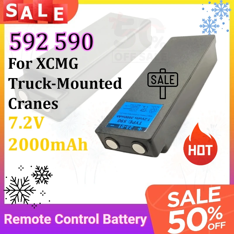 592 590 7.2V 2000mAh Battery for XCMG Truck-Mounted Cranes Battery Accessories for Scanreco Remote Control Batteries Type592 590