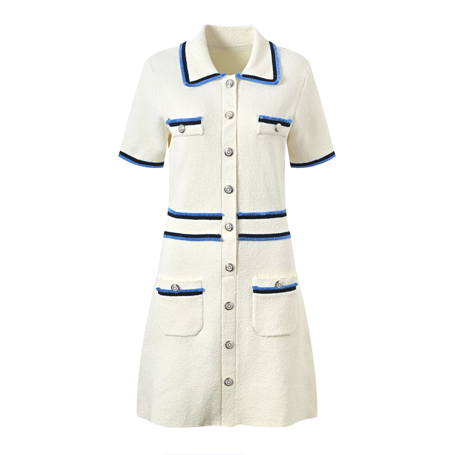 

High-End Version M Home Women's Faion Personali Design Sensation Fraance Wind ort Sve Knitted Dr Skirt Series