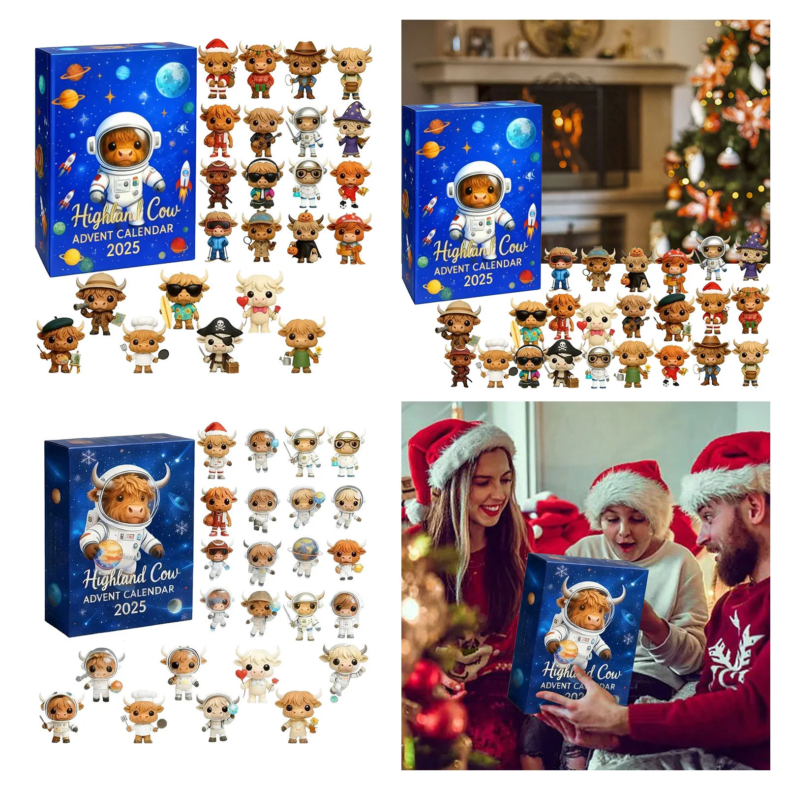 Lumières de batterie extérieures avec minuterie pour couronne, calendrier de vacances 2025, contenant 24 pendentifs en acrylique, minuterie de piscine appropriée, trippers