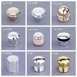 15mm Gold/Silver Electrified Mouth Cap Perfume Bottle Cover with Refillable Glass Bottle Wholesale